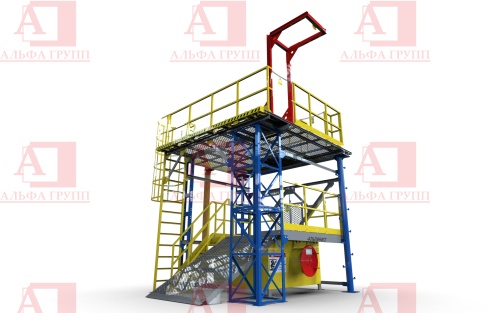 Учебно-тренировочный полигон (комплекс)  Альпинист-03-02-1 (с деревянной опорой).