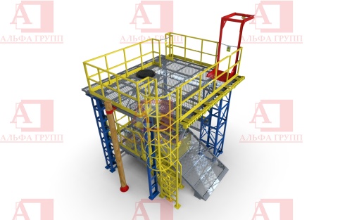 Учебно-тренировочный полигон (комплекс)  Альпинист-03-02-1 (с деревянной опорой).