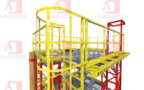 Учебно-тренировочный полигон (комплекс)  Альпинист-03-02-1 (с деревянной опорой).