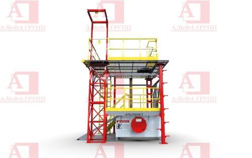 Учебно-тренировочный полигон (комплекс)  Альпинист-03-02-1 (с деревянной опорой).